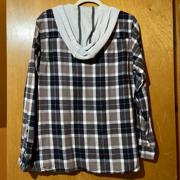 Cabela’s Waffle knit Hooded Flannel - Picture 2 of 3